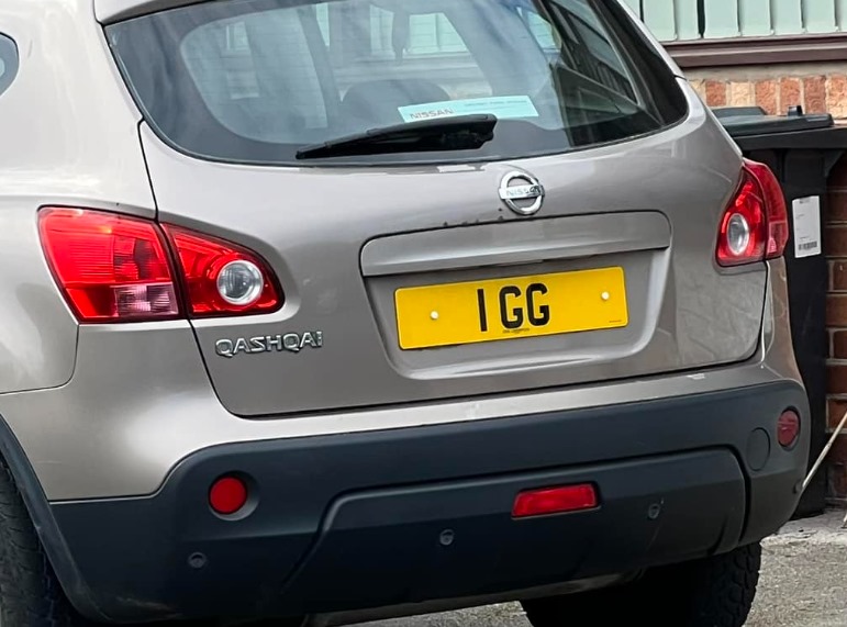 UK Number Plate 1 GG (Image 1)