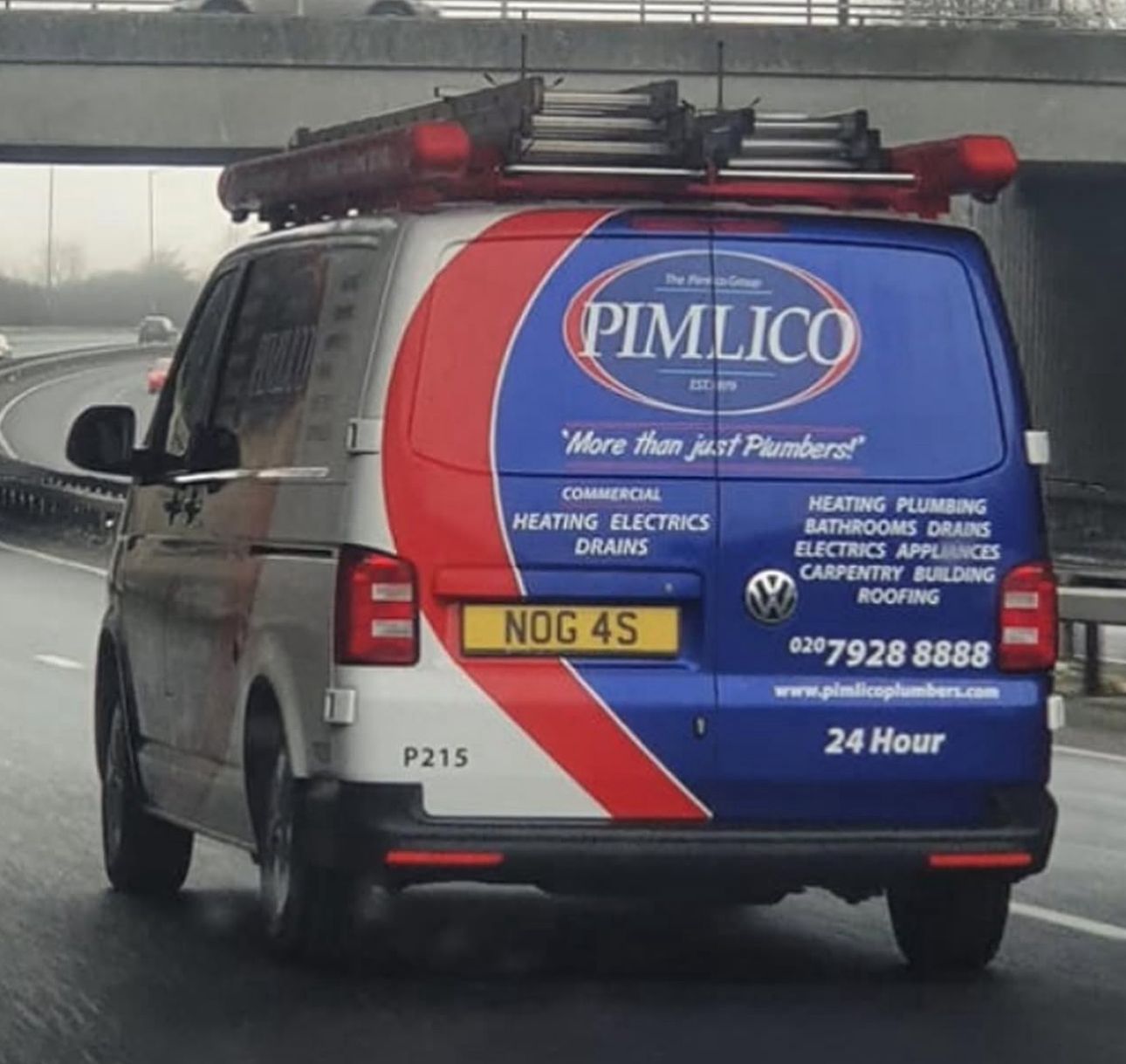Pimlico Plumbers Number Plate NOG 4S