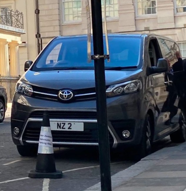 Embassy Diplomatic Flag UK Number Plate of New Zealand - NZ 2