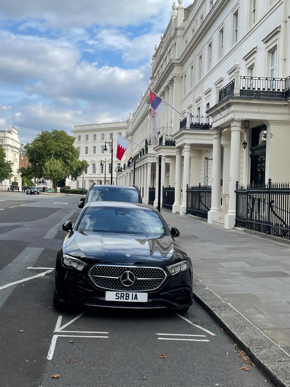 Embassy Diplomatic Flag UK Number Plate of Serbia - SRB 1A